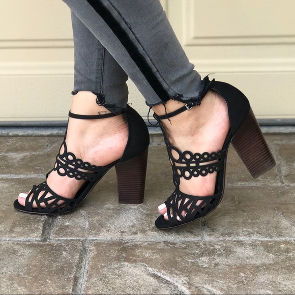 Anthropologie Shoes - Geometric Cutouts Retro Block Heel Sandal